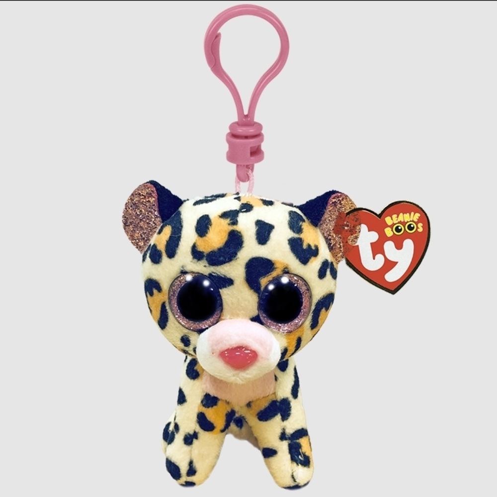 Ty Beanie Boos Spotted Leopard with Pink Clip